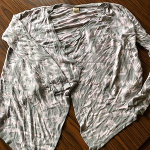 Grey and pink long sleeve cardigan